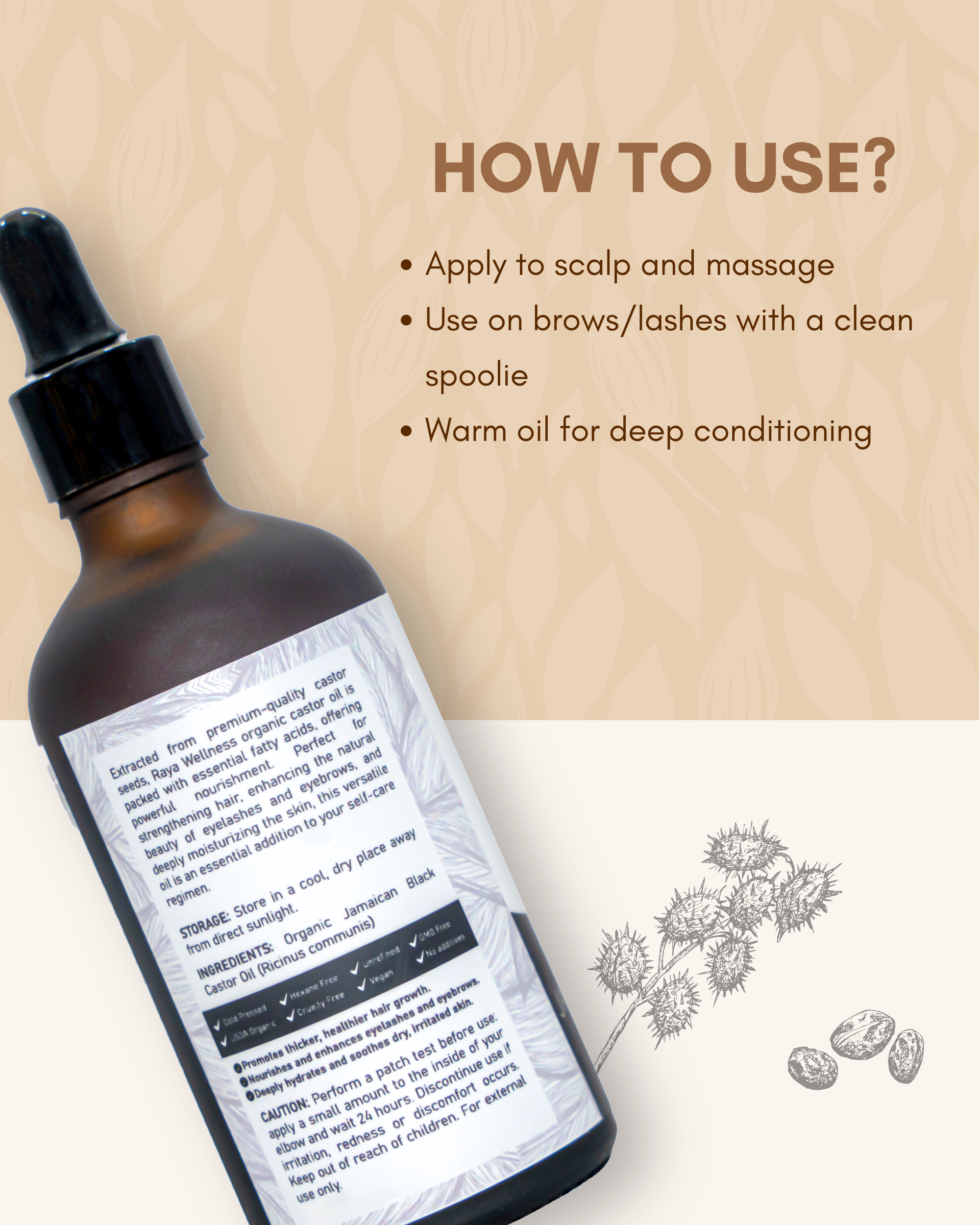 Authentic Jamaican Black Castor Oil 100ml - Traditional Roasted Bean Oil for Maximum Hair Growth
