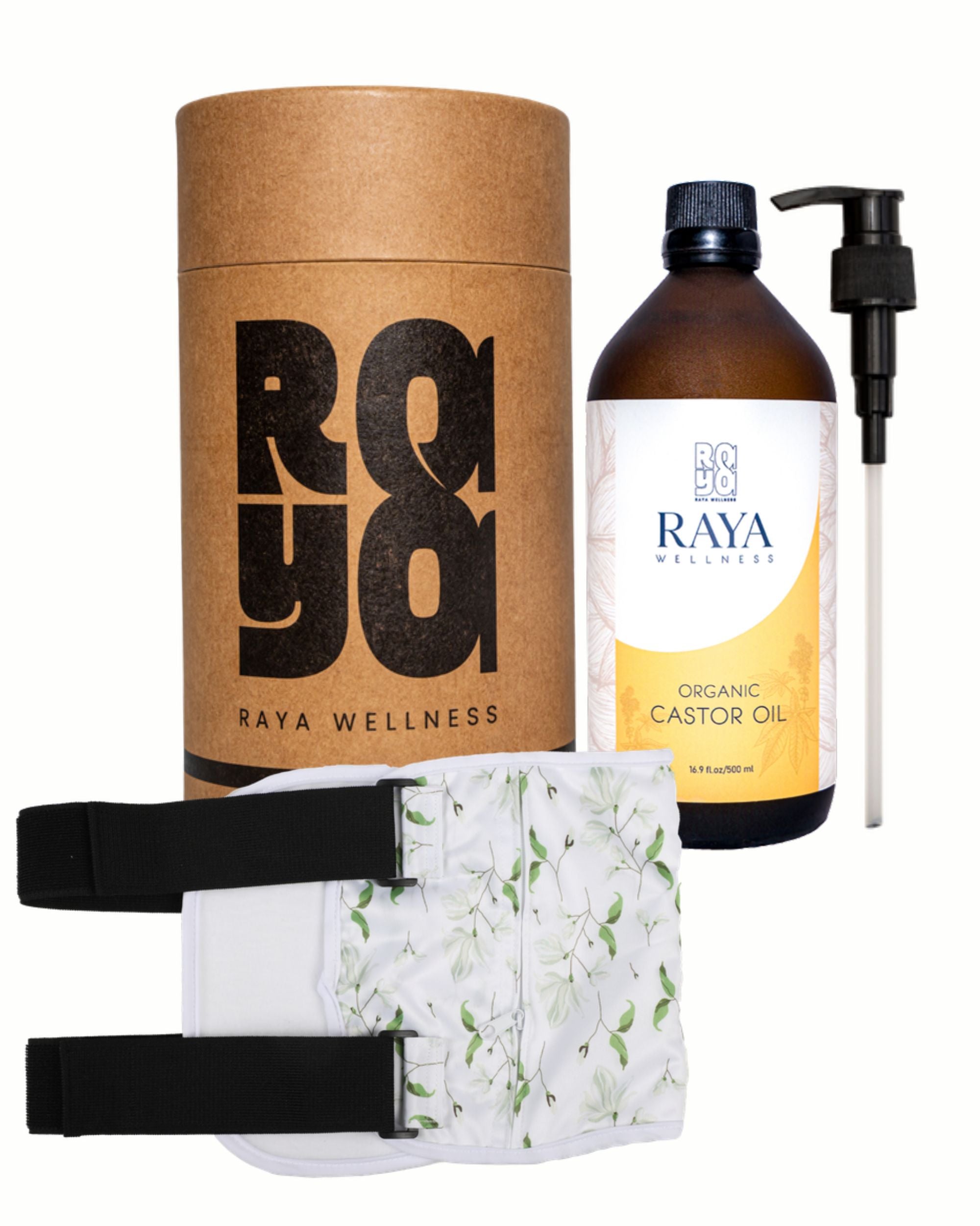 Raya Wellness - USDA Organic Castor Oil - Glass Bottle - 500 ml with Organic Liver Pack