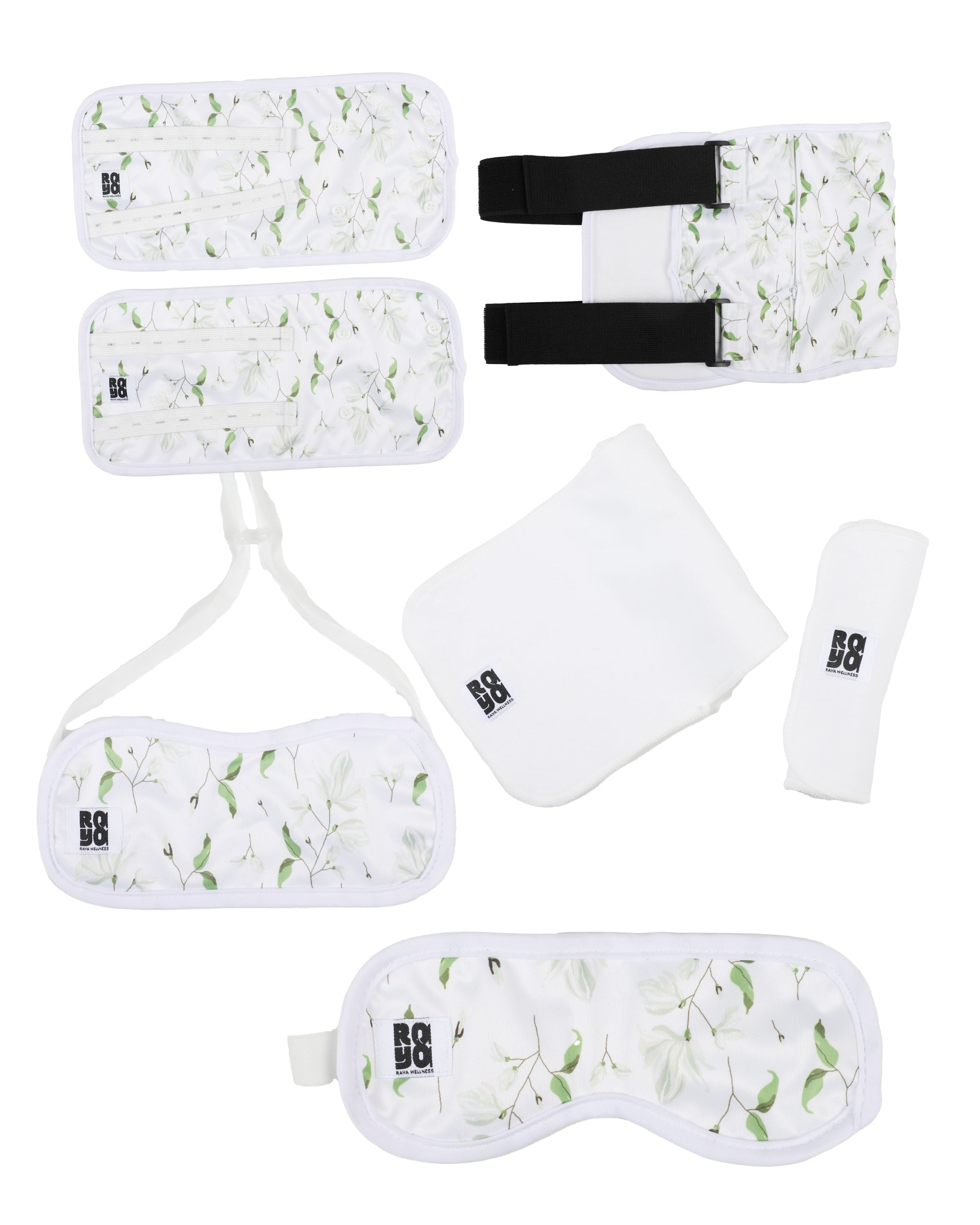 Raya Wellness - Organic Castor Oil Accessories Kit - 7 Piece Set (Eye, Knee, Neck & Liver Packs)