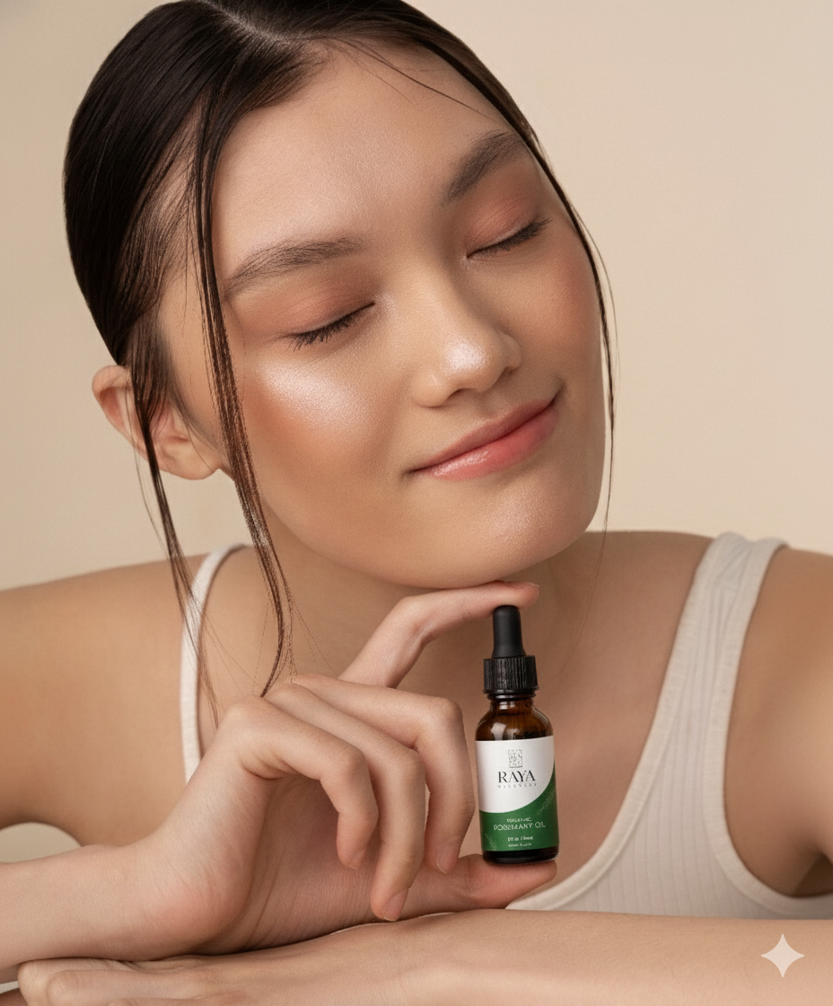 Raya Wellness Organic Rosemary Essential Oil – 2 fl oz (60 ml) | Steam-Distilled, Herbaceous Scent | USDA Organic