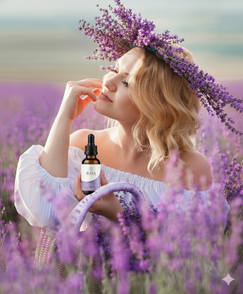 Raya Wellness Organic Lavender Essential Oil – 2 fl oz (60 ml) | Steam-Distilled, Calming Aromatherapy | USDA Organic
